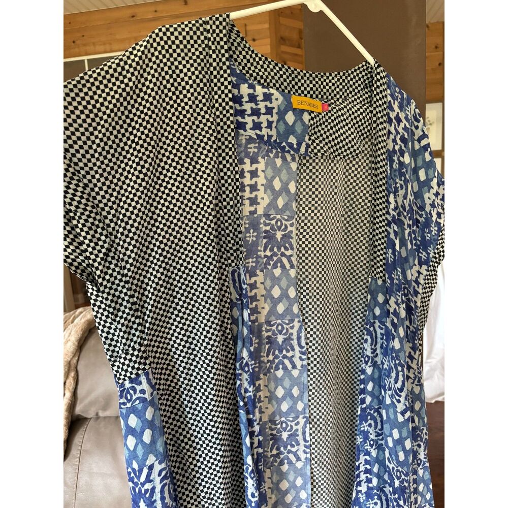 Benares Kimono Women XL Duster Shaw Boho Feminine Cluttercore Free Spirit Hippie - Picture 3 of 7